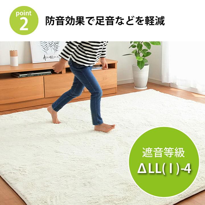 ラグ 下敷き 滑り止め 滑りにくい「ナイス」ボリューム ウレタン10mm クッション性 約180×235cm 床暖房 ホットカーペット対応の画像