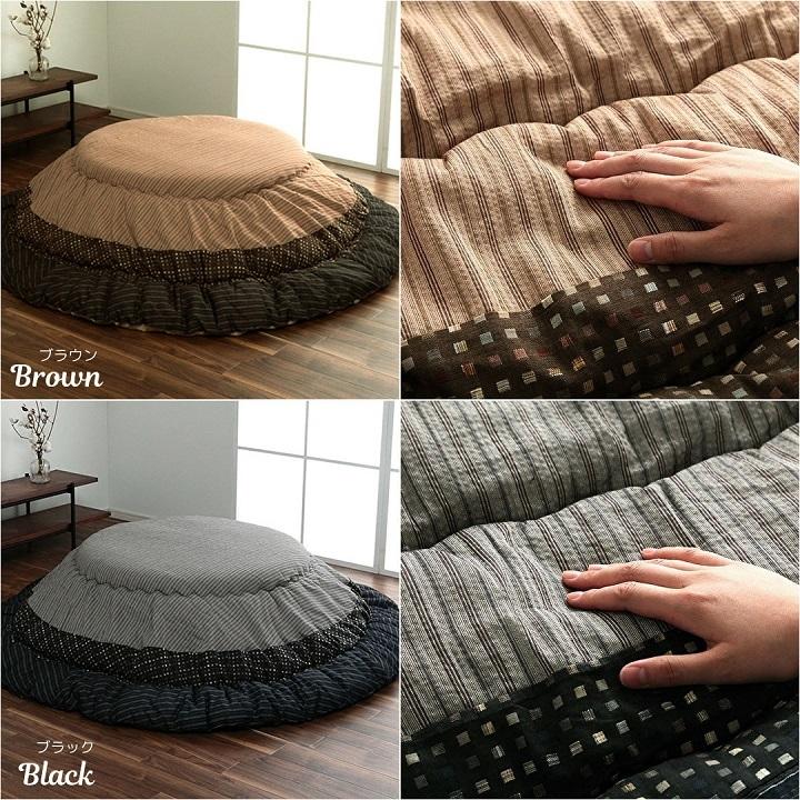 円形 しじら織り こたつ 掛け布団 ゆかり 225cm 和モダン ボリューム感