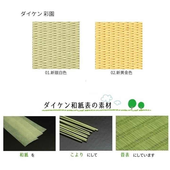 畳新調 縁なし畳 6畳（半畳12枚)  DAIKEN ダイケン和紙表【彩園】カラー2色 畳厚み30-60mm  薄畳15mm対応 和室敷き込みタイプ 対応地域 神奈川県_3