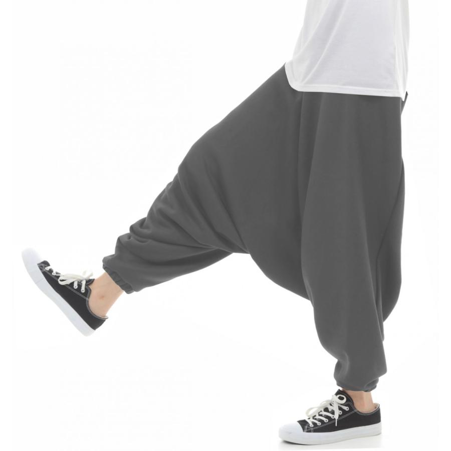 フリース サルエルパンツ アラジンパンツ 裏起毛 スウェット メンズ