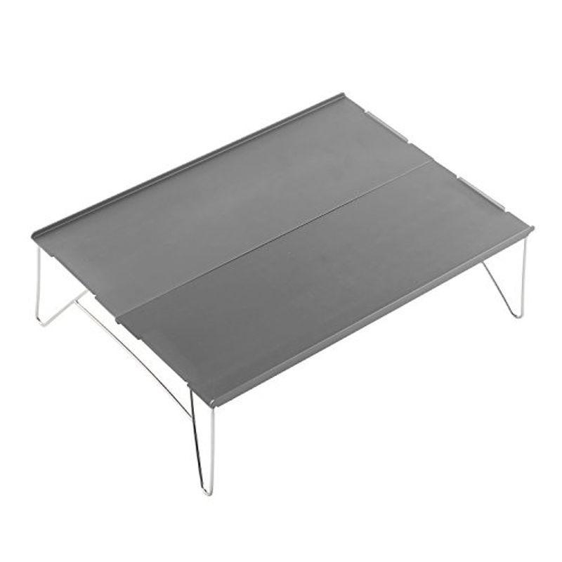 限定版 超軽量テーブル 組み立て式 アルミ製 テーブル FLYFLYGO ミニテーブル (グレー) アウトドアも室内も使用 収納袋付き アウトドアテーブル