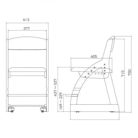 木製チェア　４ステップチェア　ＦＤＣ-０５５ＮＳＩＶ｜okkundo｜02