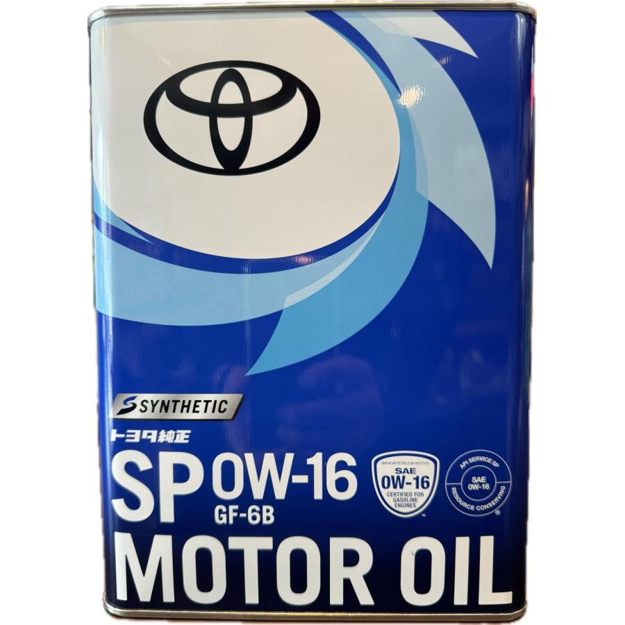 トヨタ（TOYOTA） 純正モーターオイル SP 0W-16 4L 08880-14405 : OK