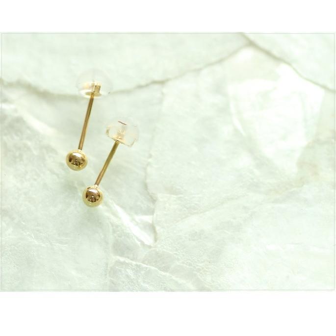 ピアス k18 ゴールド 丸玉ピアス ボール ペア（両耳） 18k K18 18金 YG