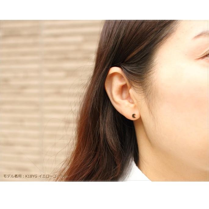 ピアス k18 ゴールド クレセントムーン ペア（両耳） 18k K18 18金 YG