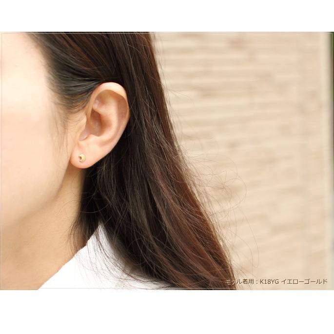 ピアス k18 ゴールド クレセントムーン ペア（両耳） 18k K18 18金 YG