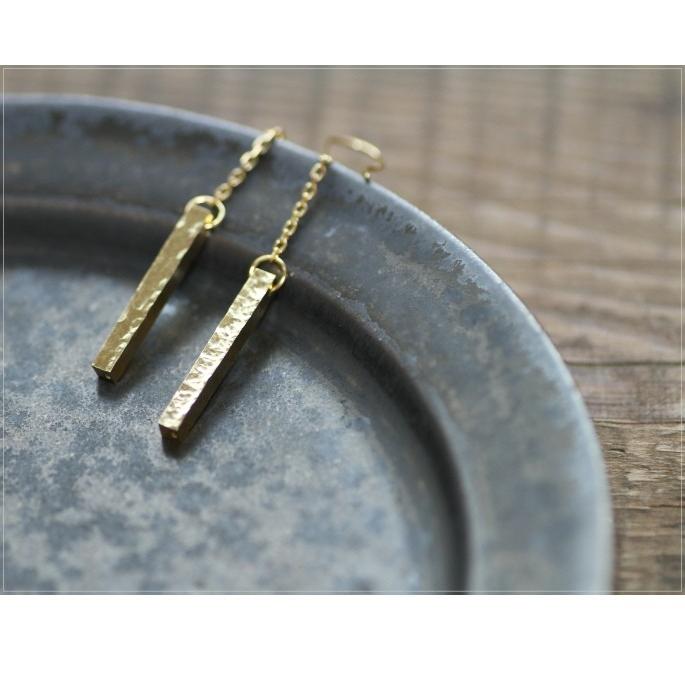 ピアス k18 ゴールド ロッド ペア（両耳） 18k K18 18金 イエロー