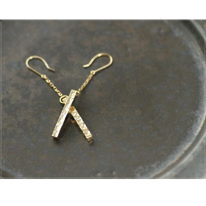 ピアス k18 ゴールド ロッド ペア（両耳） 18k K18 18金 イエロー
