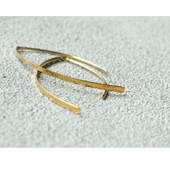 ピアス k18 ゴールド 弓（YUMI） ペア（両耳） 18k K18 18金