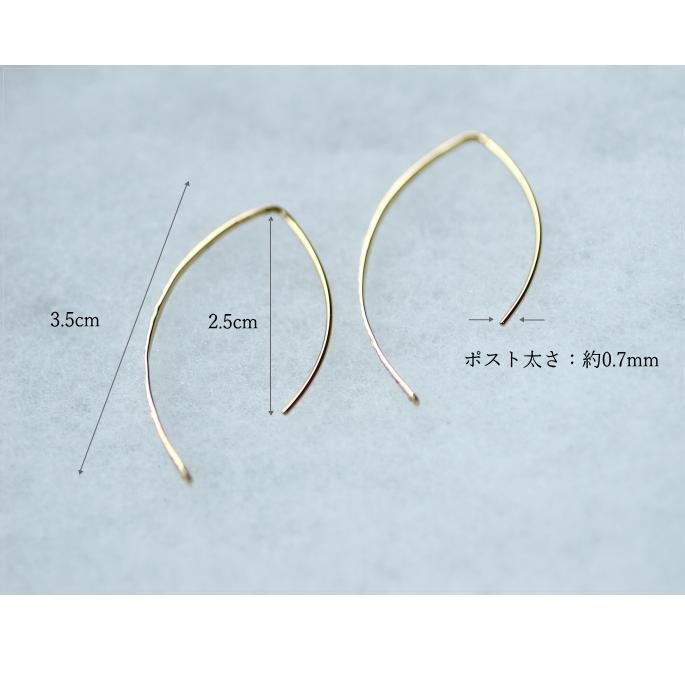【YUMI】K18 フープピアス　ゴールド 楽天市場】ピアス k18 ゴールド 弓（YUMI） ペア（両耳） 弓型