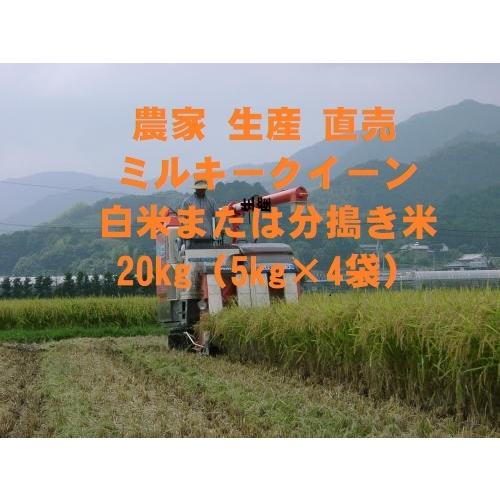 20kg（5kg×4袋）令和７年産新米 ミルキークイーン 白米または分搗き米 分搗き米 対応 農家直送 農家産直 ミルキークイーン