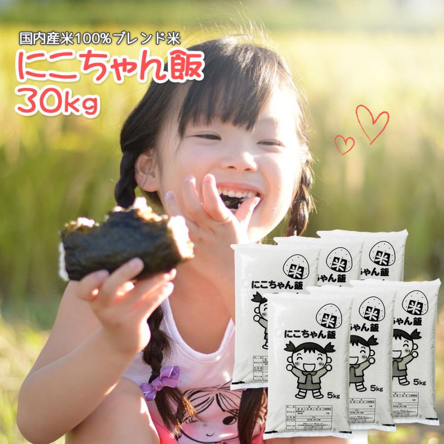 お米 30kg (5kg×6袋) にこちゃん飯 国内産 オリジナルブレンド米 