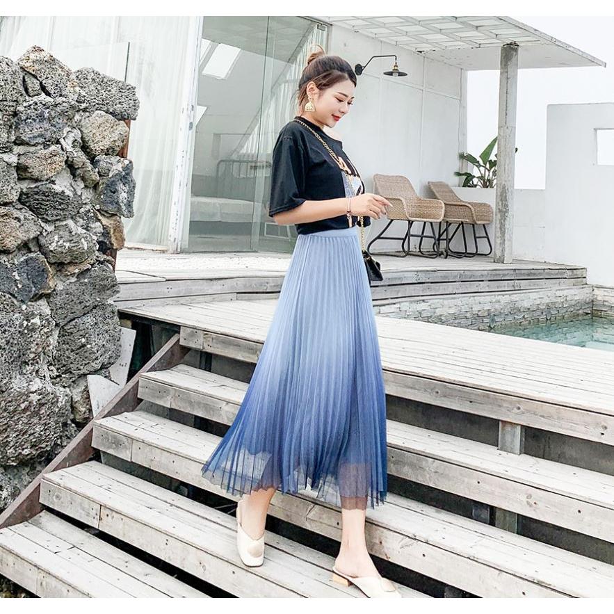 プリーツスカート チュールスカートフレアスカートミモレ丈 レディース