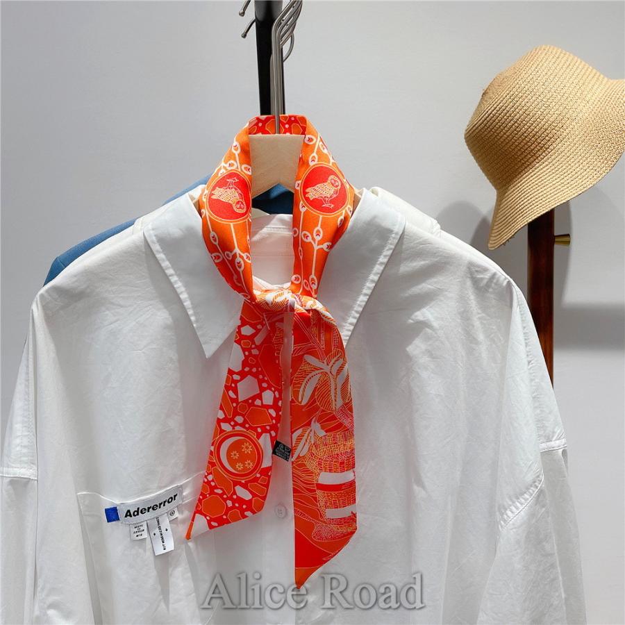 新品未使用ヴァレクストラスカーフ　リボンスカーフ　総柄 楽天市場】細長 スカーフ 全8柄 リボン チェック柄 花柄 ヘア