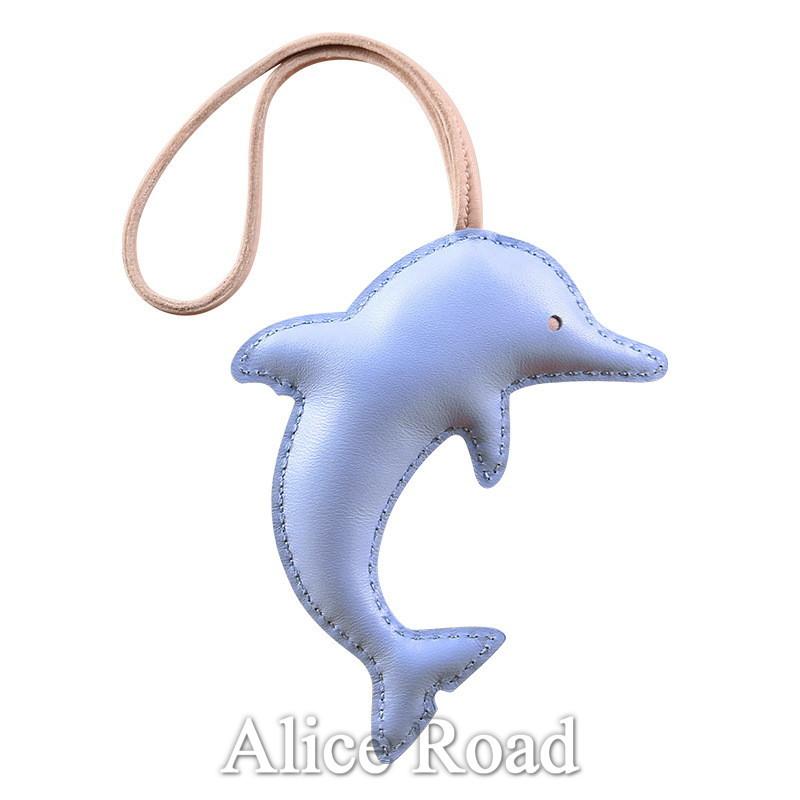 ドルフィン バッグチャーム 羊革 レディースアクセサリー ストラップ