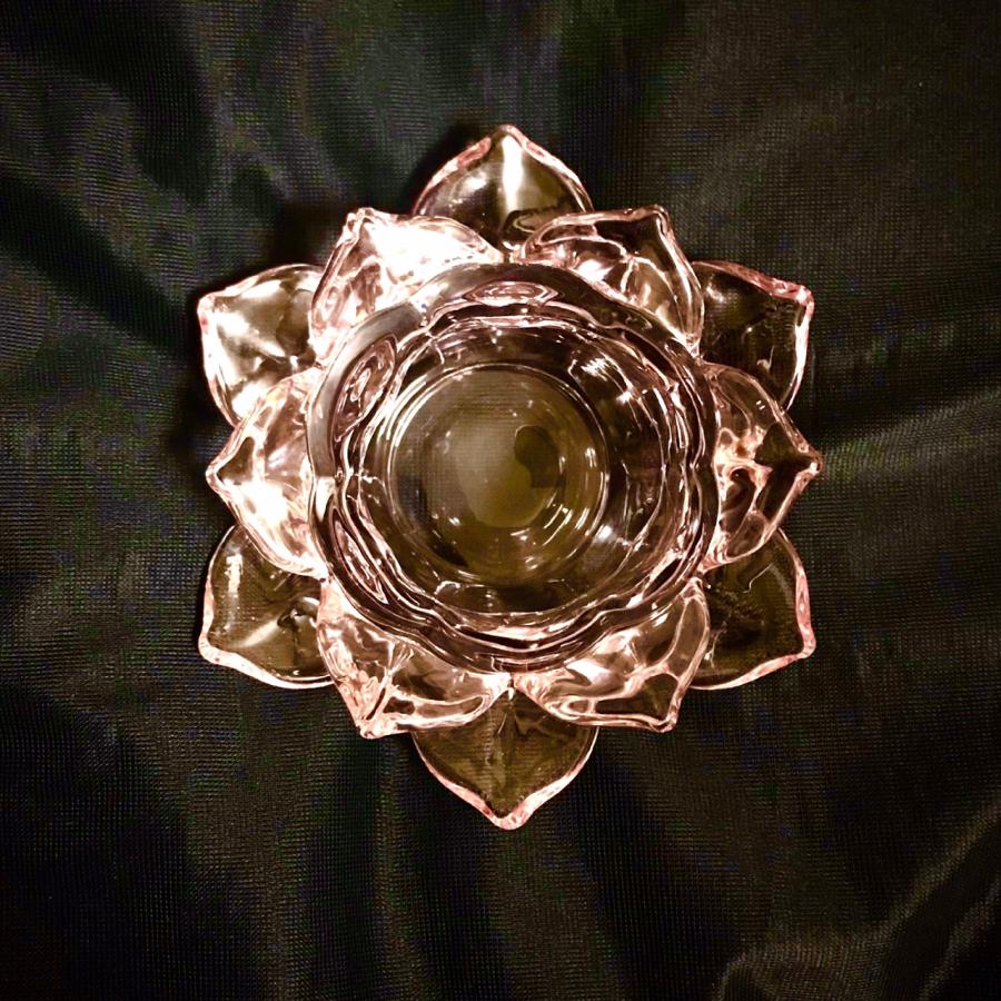 アロマストーン蓮キャンド&トレーセット(ピンク)