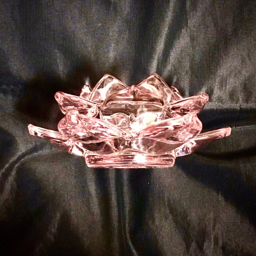 アロマストーン蓮キャンド&トレーセット(ピンク)