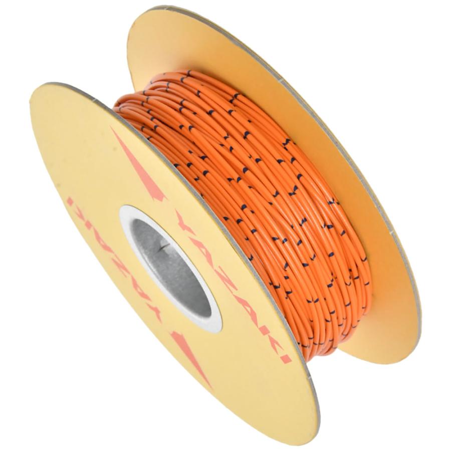 かや、線入り、(古いもの) 自動車用 配線 カット売り 橙 オレンジ コード 薄肉低圧電線