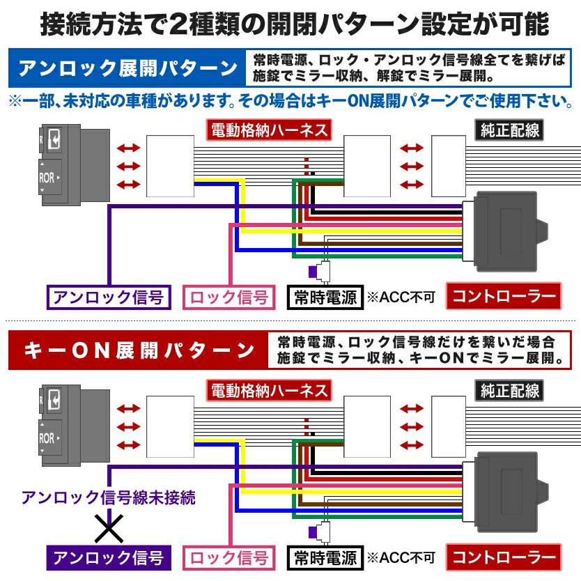 配線図付き L375S L385S タントカスタム ドアミラー サイドミラー 自動格納キット Jタイプ  キーレス連動｜okshop2010｜04