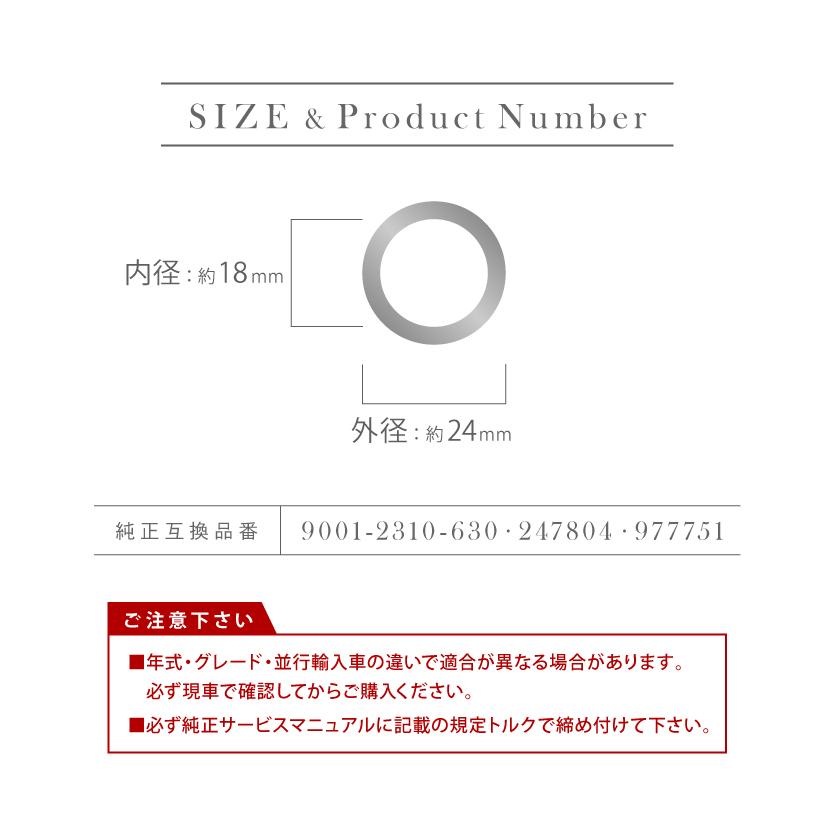 ポルシェ ボクスター ドレンパッキン ドレンワッシャー M18 外径24mm