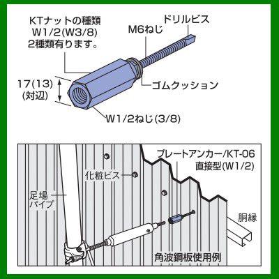 ドリルビス型 プレートアンカー W1/2ねじ 鋼板用 （首固定