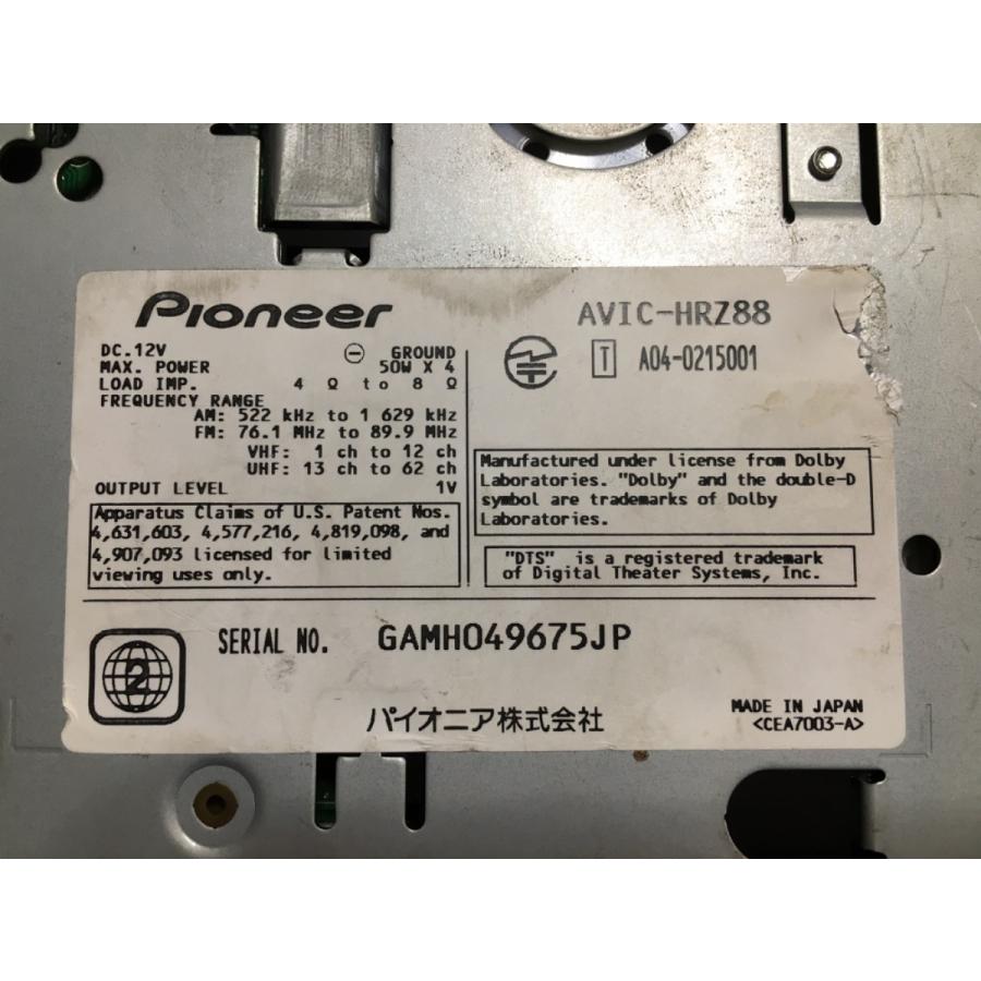 HDD ナビ カロッツェリア carrozzeria AVIC-HRZ88 チューナー GEX
