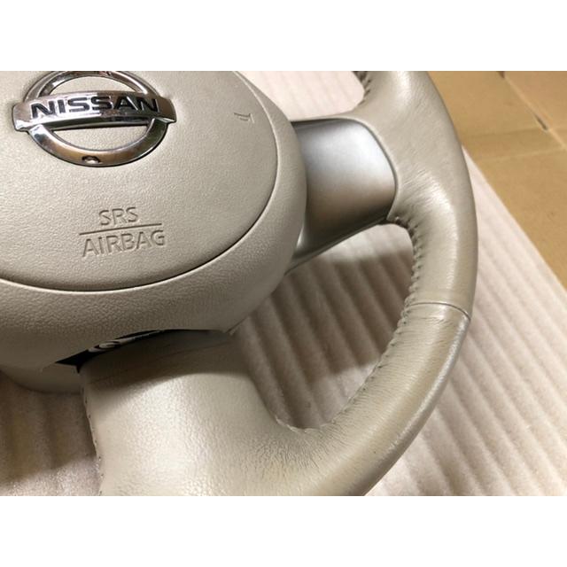 日産　Ｚ12　キューブ　純正本革ステアリング 希少!!現行 キューブ Z12 純正 革 ステアリング 運転席 エアバック