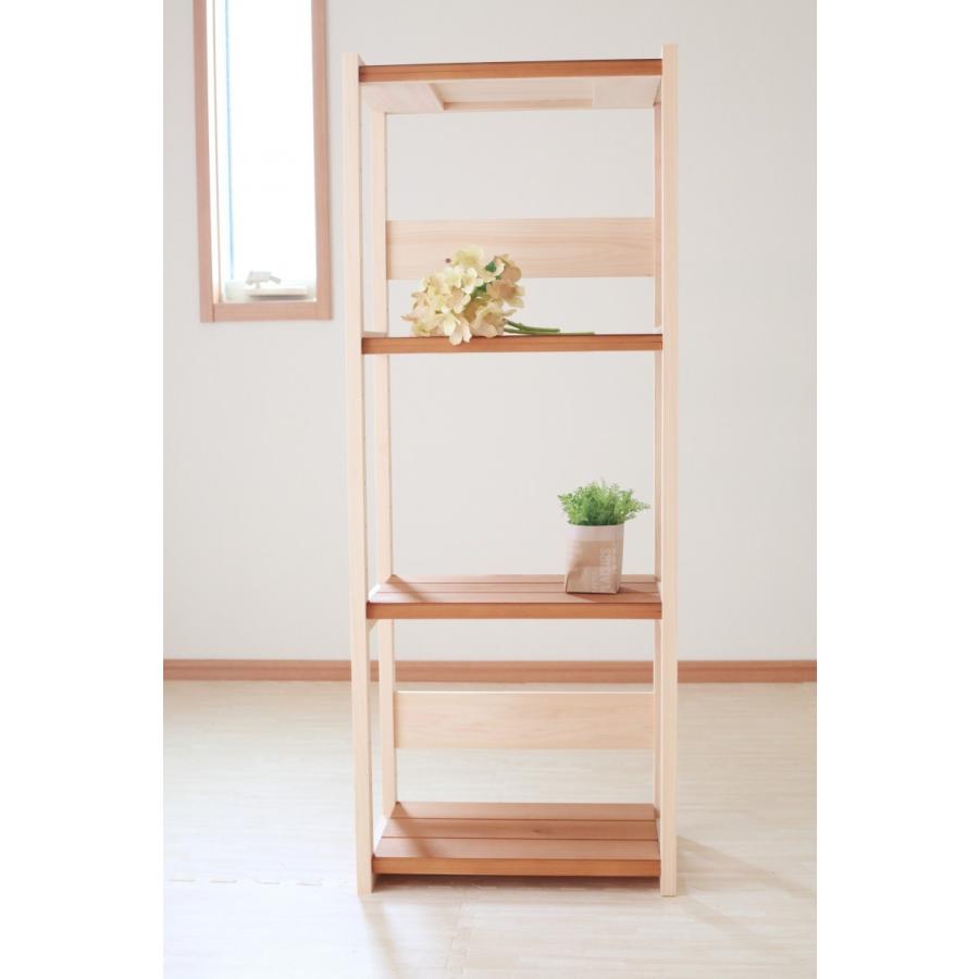 国産ひのき ウッドラック４段 ブラウン 本棚 ディスプレイ フリーラック 収納 ラック オープンラック 木製 棚 整理収納 日本製 24 オオクボ ショップ 通販 Yahoo ショッピング