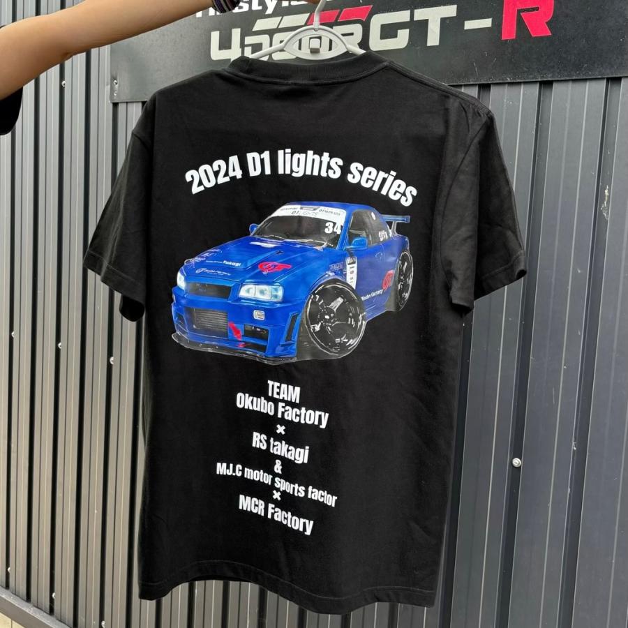 R34 限定選べる2点セット 2025年完成記念Tシャツ & D1Lights 応援Tシャツ オオクボファクトリー  okubo factory T-shirt drift  GTR GT-R  アパレル  日産 |  | 07