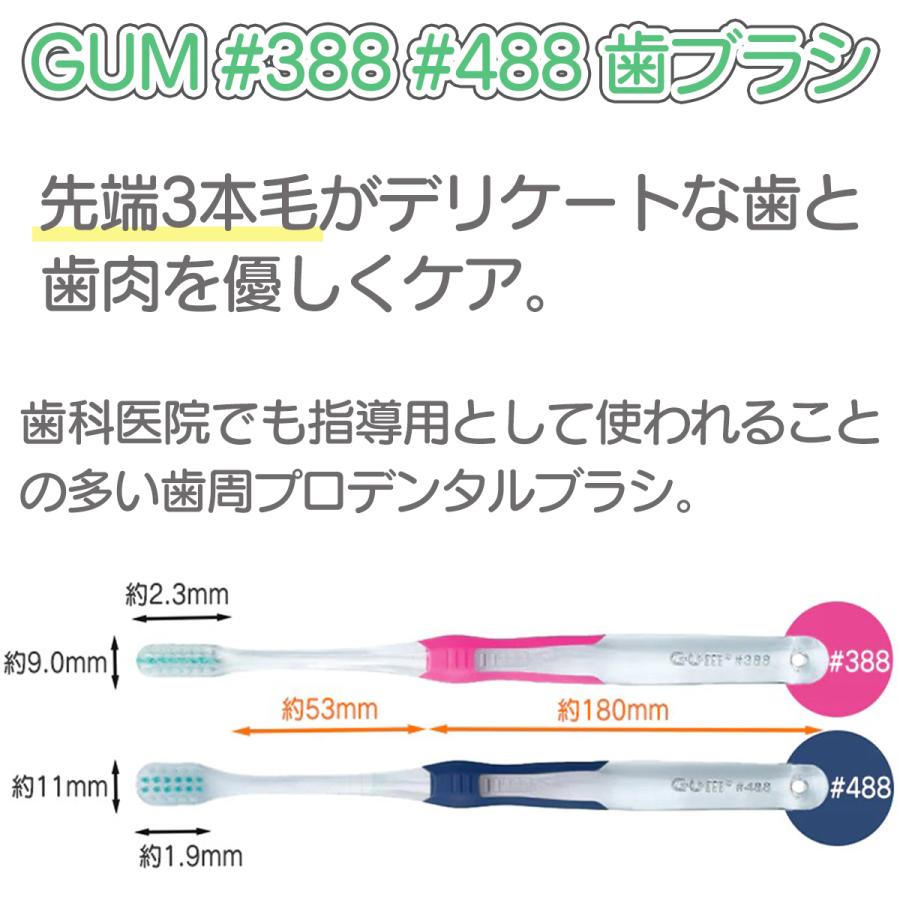 4/28 12~24時 最安値に挑戦! サンスター G.U.M 歯周プロケア デンタルブラシ 10本（#388／#488／#226）メール便送料無料｜okuchi｜03