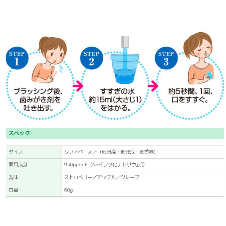 虫歯ゼロへ DENT kodomo チェックアップコドモ ハミガキジェル ストロベリー イチゴ いちご ライオン 1本 Check-Up 950ppm F｜okuchinomente｜05