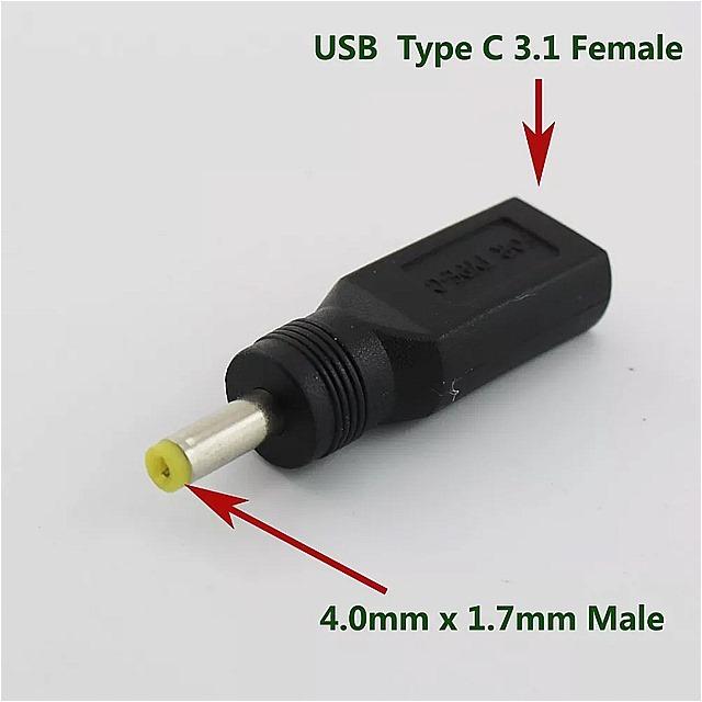 黒usb 3.1 タイプ c USB-C メス 4.0ミリ メートル x 1.7ミリ メートル 男性dc電源 充電 アダプタ アダプタ コネ  :1073244-1005001367651517:OKUSUTO - 通販 - 