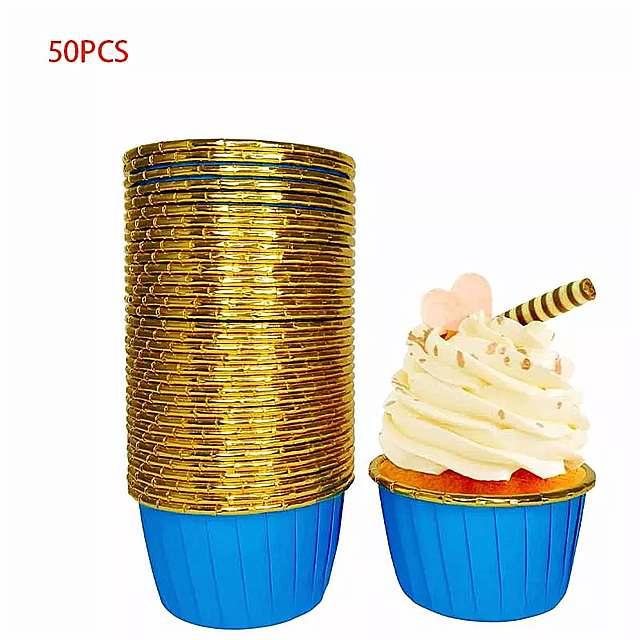 50ピース パック3色 マフィン カップ ケーキ ライナー ケーキ ラッパー ベーキング カップ トレイ ケース ケーキ 紙コップ 菓子ツー 4 Okusuto 通販 Yahoo ショッピング