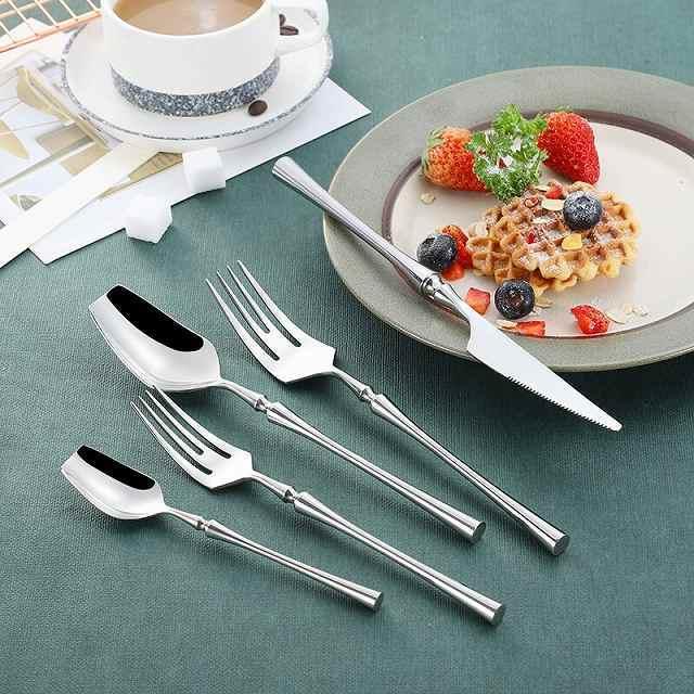 18/10 ステンレス 鋼 カトラリーセット マットブラック銀器ユニークな西洋シルバー 食器セット 食器ディナー フォーク スプーン 食器セット フォーク スプーン 18/10 ステンレス 鋼 カトラリーセット マットブラック銀器ユニークな西洋シルバー 食器ディナー