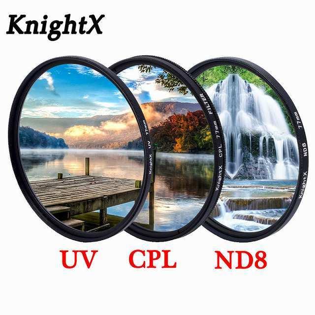 KnightX UV CPL Nd スター可変 レンズ canon nikon 用 写真 24-105 d5300 18-200 49 ミリ