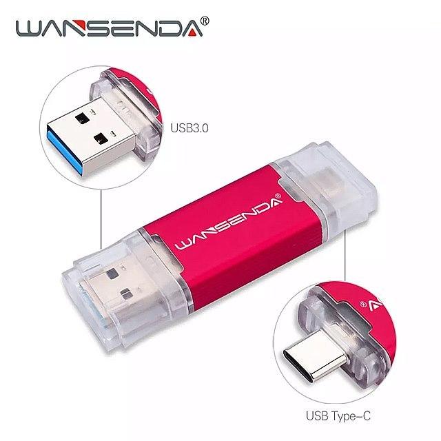 Wansenda otg 2で1 usb フラッシュ ドライブ USB3.0 & タイプ c ペン ドライブ 512 ギガ バイト 256