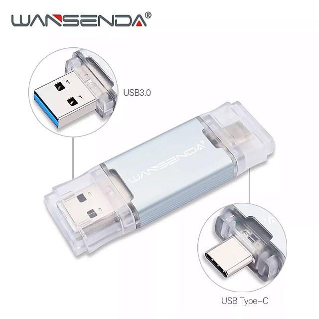 Wansenda otg 2で1 usb フラッシュ ドライブ USB3.0 & タイプ c ペン ドライブ 512 ギガ バイト 256