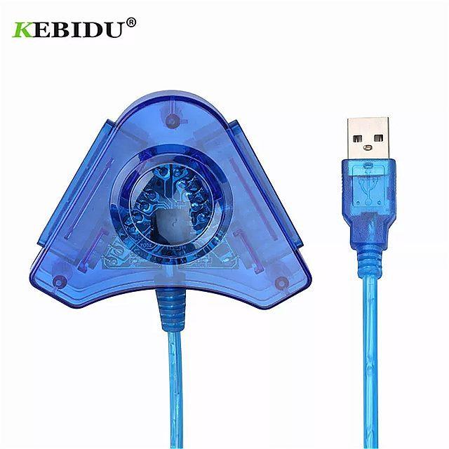 Kebidu新 ジョイスティック USB デュアル プレーヤー 変換 アダプタ ケーブル PS2 ゲーム プレイ ステーション PC U