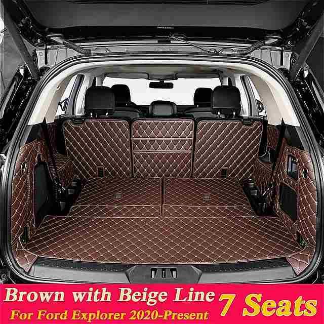 車 のスタイリング カスタム リアの トランク マット フォード エクスプローラーU625 2020-PresentLeather 防水