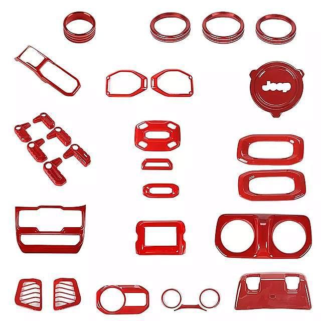 Shineka 車 内装 モール ディング キット 赤 カーボン ファイバー キット Stiker 18 ジープ ラングラー のため J シートベルトストッパー 色名 29pcs Red 7inch03 22 04 05の間に発送予定 Www Smarttradzt Com