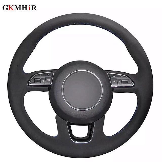 人気ブランド Diy ハンド ステッチ 黒 革 スエード 車 の ステア リング ホイール カバー アウディ Q3 15 18 Q5 13 2 人気ショップが最安値挑戦 Turningheadskennel Com