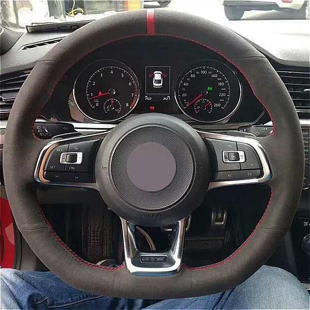 Diyの ステッチ 黒 スエード 車 の ステア リング ホイール カバー フォルクスワーゲン Vw ゴルフ 7 Gti ゴルフ R Mk7 0kaewjs4qy 内装用品 Www Gel Demenagement Fr