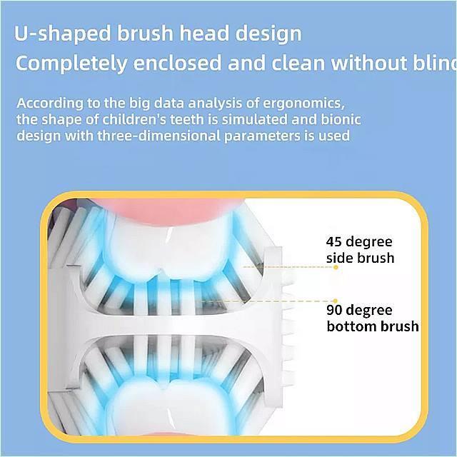 子供 用 ソニック 電動 歯ブラシ 360度 自動 U字型 超音波歯 漫画