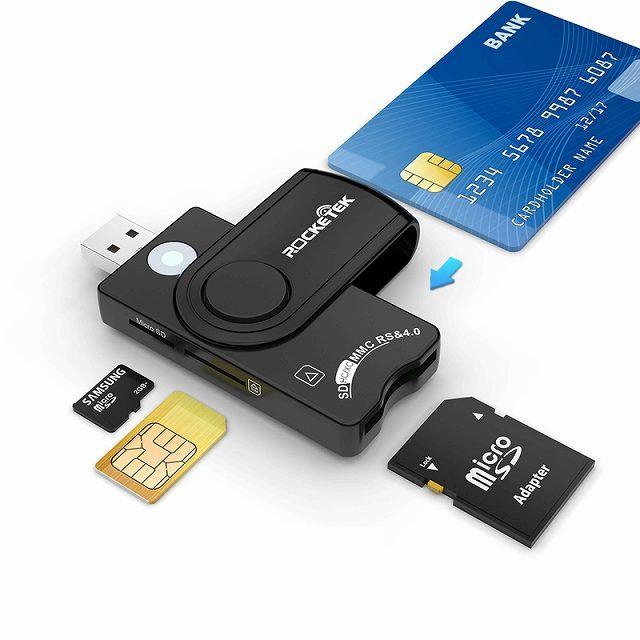 Rocketek CR310 USB 3.0税宣言icスマート カード リーダーsd/tf/sim カード 多機能外部 カード リーダー コ
