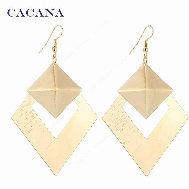 定期入れの ピラミッド形状 レディース ブラブラ Cacana 菱形 イヤー A354リングピアス No A353 宝石類 ファッション ピアス 金属色 ゴールドの色 Www We Job Com