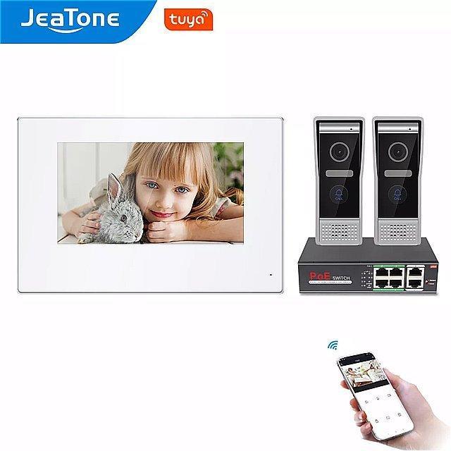 Jeatone　wifi　ip　インターホン　アクセス制御システム2個1.0　ビデオ　ドア電話　mp通話パネルとpoeスイッチ、サポートTu