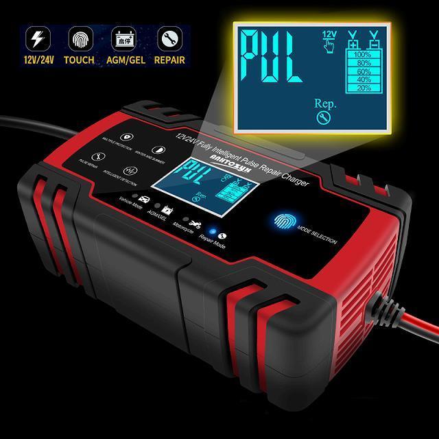 車 の バッテリー 充電 器 12 24v 8aタッチスクリーンパルス修理液晶 バッテリー 充電 器 オートバイ の鉛酸 バッテリー Ag Okumay 通販 Yahoo ショッピング
