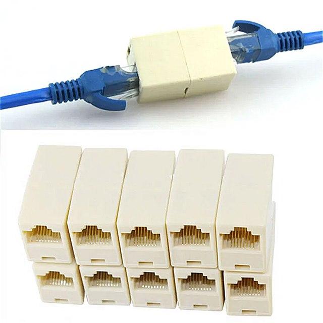 ネット販売 10 個 RJ45 RJ 45 RJ 45 イーサネット ケーブル メス から メス 型 Lan コネクタ カプラー アダプター 建具 ネッ