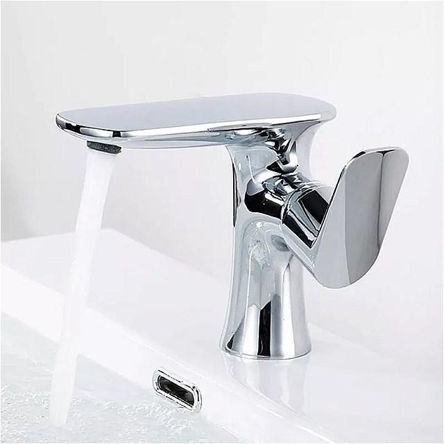 ゴールド / クローム メッキ 浴室 洗面器 蛇口 冷 温水 ミキサー 単穴 デッキ 浴室 タップ