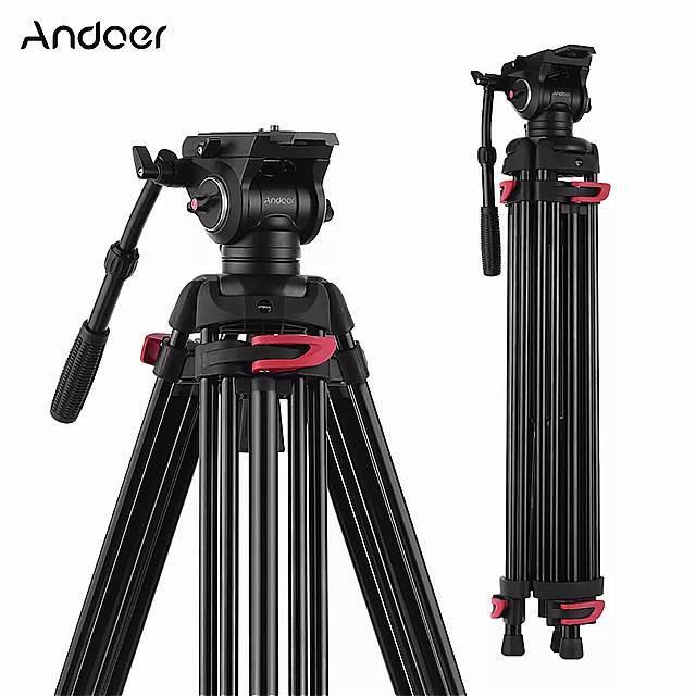 Andoer- カメラ用 の プロフェッショナル 写真 三脚 canon nikon sonydslr カメラ用 の アルミニウム製 油圧